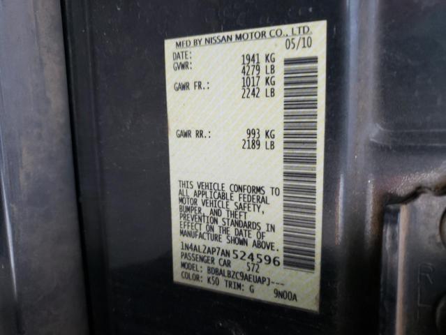 1N4AL2AP7AN524596 - 2010 NISSAN ALTIMA BAS GRAY photo 10