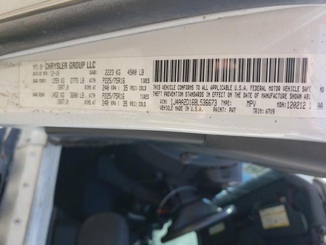 1J4AA2D16BL536673 - 2011 JEEP WRANGLER S WHITE photo 10