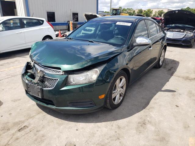 1G1P75SZ4E7151868 - 2014 CHEVROLET CRUZE GREEN photo 2