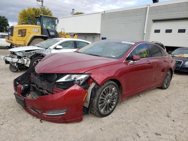3LN6L2LUXER810797 - 2014 LINCOLN MKZ HYBRID RED photo 2
