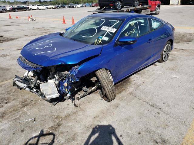 2HGFC3B78GH360394 - 2016 HONDA CIVIC EXL ლურჯი ფოტო 2