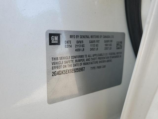 2G4GK5EX6E9259967 - 2014 BUICK REGAL WHITE photo 10