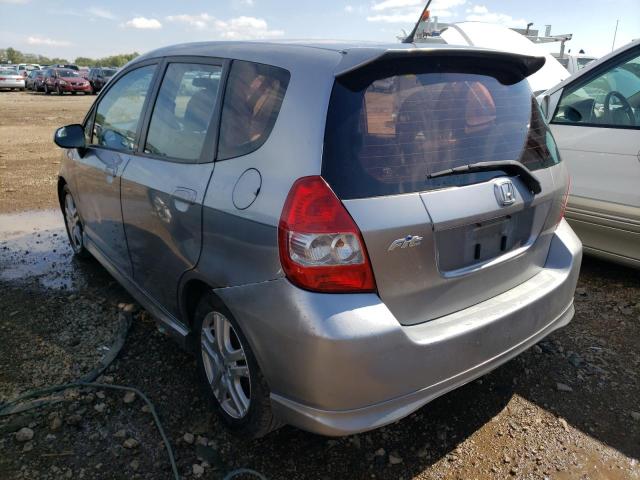 JHMGD38697S054973 - 2007 HONDA FIT S GRAY photo 3