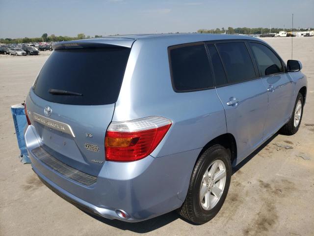 JTEES41A582074461 - 2008 TOYOTA HIGHLANDER BLUE photo 4