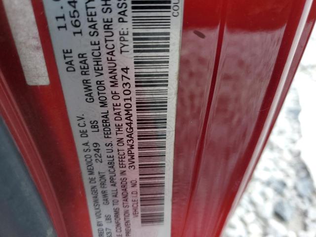 3VWPW3AG4AM010374 - 2010 VOLKSWAGEN NEW BEETLE 红色 照片 10