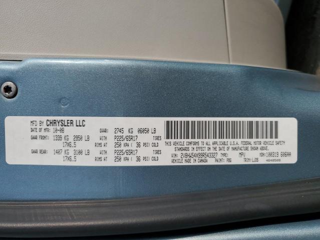 2V8HW54X99R543327 - 2009 VOLKSWAGEN ROUTAN SEL BLUE photo 10