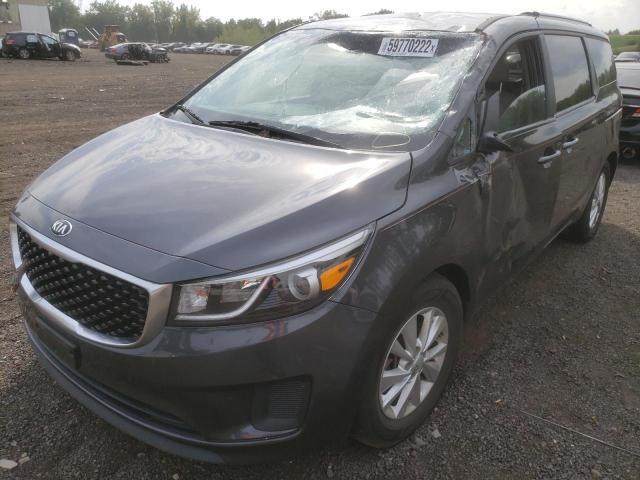 KNDMB5C16G6146102 - 2016 KIA SEDONA LX GRAY photo 2