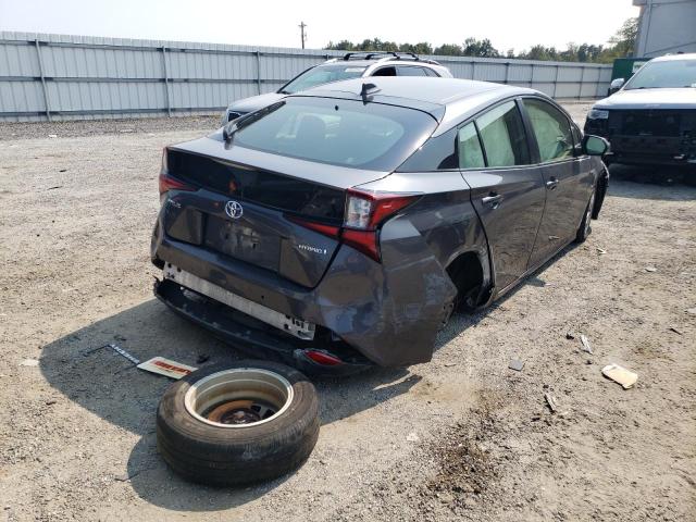 JTDKARFU6L3116617 - 2020 TOYOTA PRIUS L GRAY photo 4