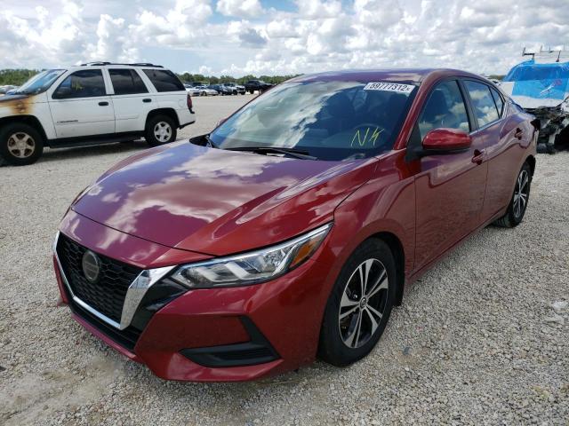 3N1AB8CV5LY260220 - 2020 NISSAN SENTRA SV RED photo 2