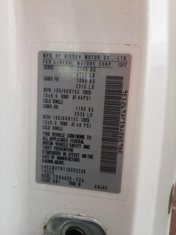 3N63M0YN1JK692536 - 2018 CHEVROLET CITY EXPRE Beyaz fotoğraf 10