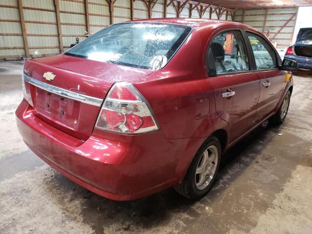 3G1TC5DE3AL115566 - 2010 CHEVROLET AVEO LT RED photo 4