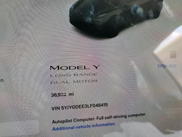 5YJYGDEE3LF048415 - 2020 TESLA MODEL Y أسود صورة 8