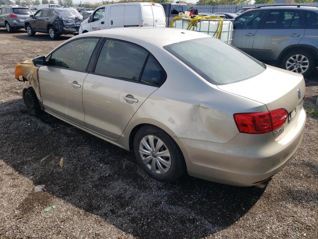 3VW2K7AJ9CM127377 - 2012 VOLKSWAGEN JETTA BASE 米色 照片 3