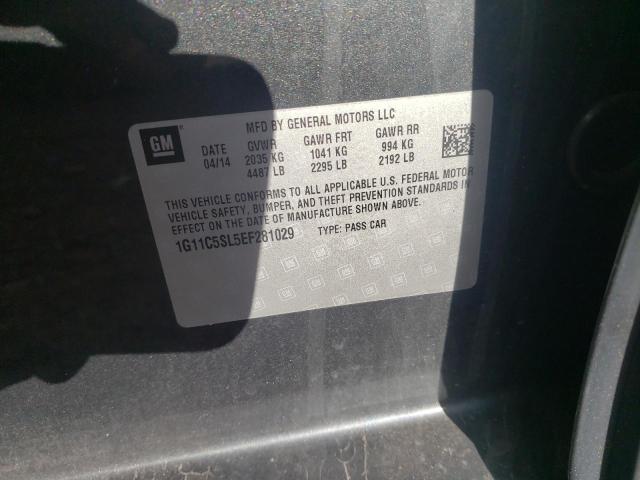 1G11C5SL5EF281029 - 2014 CHEVROLET MALIBU 1LT 黑色 照片 10