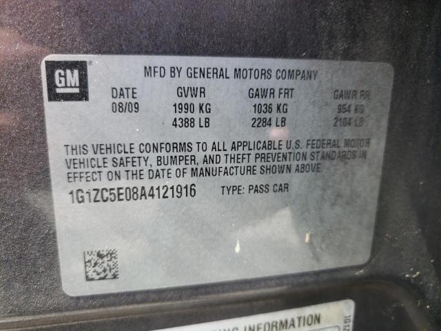 1G1ZC5E08A4121916 - 2010 CHEVROLET MALIBU 1LT 黑色 照片 10