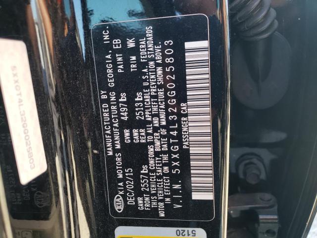 5XXGT4L32GG025803 - 2016 KIA OPTIMA BLACK photo 10