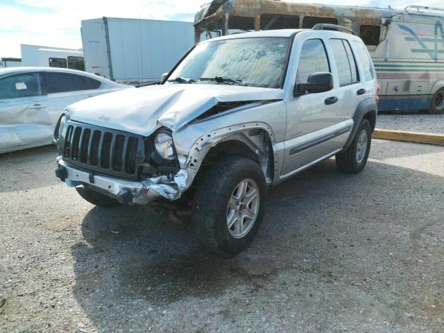 1J4GL48K54W210142 - 2004 JEEP LIBERTY SP SILVER photo 2