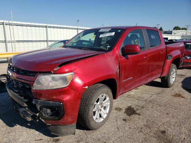 1GCGTCEN6M1267333 - 2021 CHEVROLET COLORADO L RED photo 2