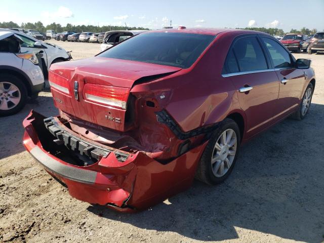 3LNHL2GCXAR624116 - 2010 LINCOLN MKZ RED photo 4