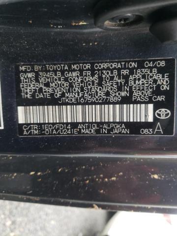 JTKDE167590277889 - 2009 TOYOTA SCION TC Gris photo 10
