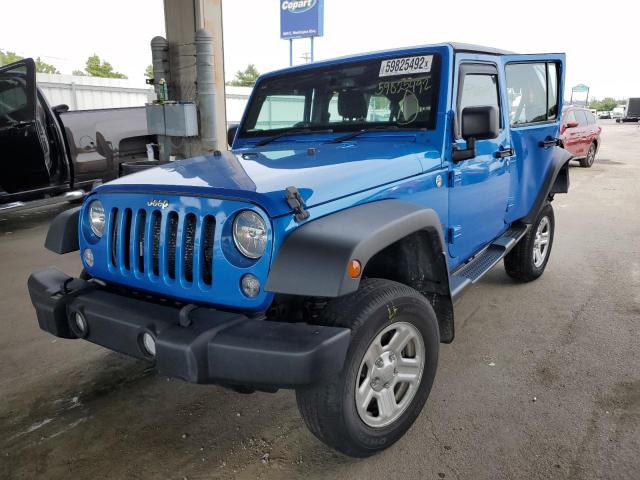 1C4BJWKG3FL753256 - 2015 JEEP WRANGLER BLUE photo 2