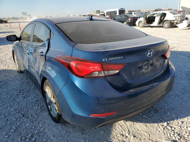 KMHDH4AE2FU424501 - 2015 HYUNDAI ELANTRA BLUE photo 3