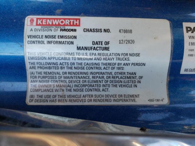 1XKYDP9X0MJ470808 - 2021 KENWORTH CONSTRUCTI BLUE photo 10