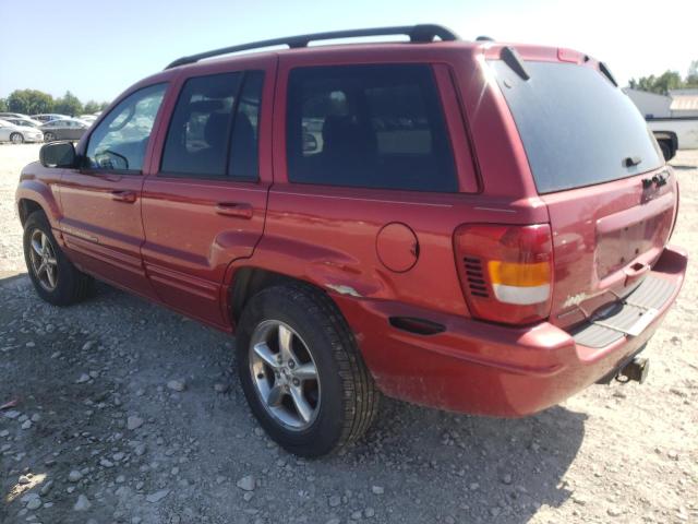 1J4GW58N72C112722 - 2002 JEEP GRAND CHER RED photo 3