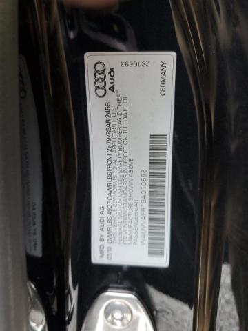 WAUVVAFR1BA010596 - 2011 AUDI S5 PRESTIG BLACK photo 10