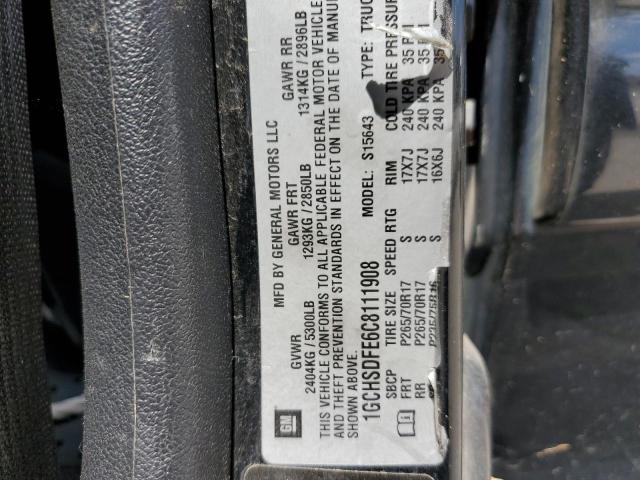 1GCHSDFE6C8111908 - 2012 CHEVROLET COLORADO L BLACK photo 10