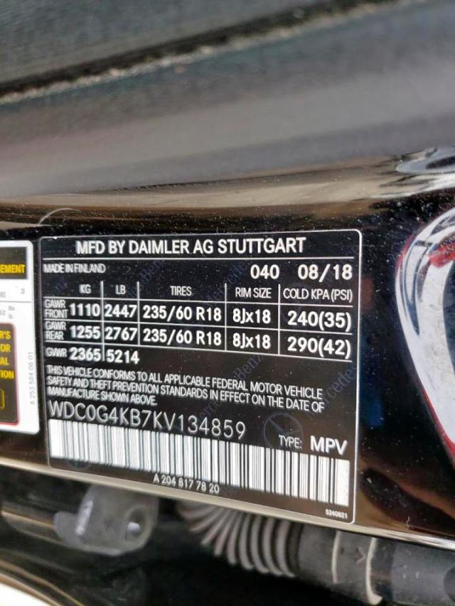 WDC0G4KB7KV134859 - 2019 MERCEDES-BENZ GLC 300 4MATIC  photo 10