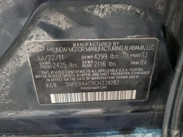 5NPEB4AC9CH339282 - 2012 HYUNDAI SONATA GLS BLACK photo 10