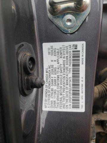 2HGFC2F62LH573475 - 2020 HONDA CIVIC SE GRAY photo 10