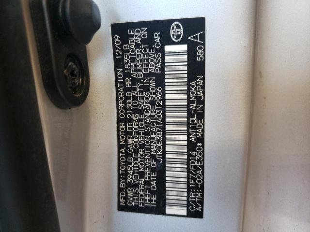 JTKDE3B71A0312966 - 2010 TOYOTA SCION TC  ფოტო 10