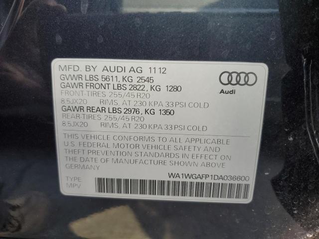 WA1WGAFP1DA036600 - 2013 AUDI Q5 PRESTIG BLACK photo 10