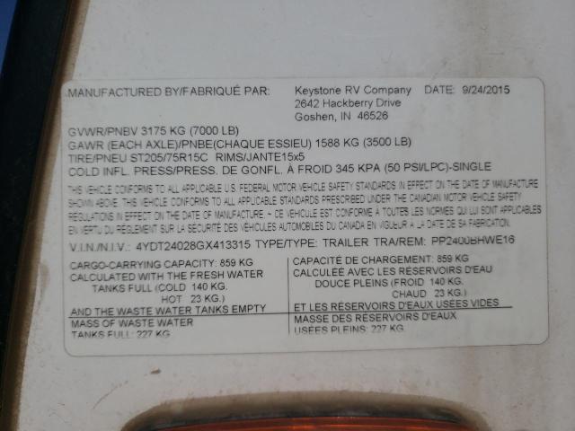 4YDT24028GX413315 - 2016 KEYSTONE PASSPORT 双色 照片 10