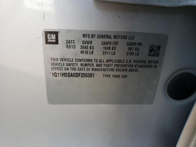 1G11H5SA6DF256381 - 2013 CHEVROLET MALIBU LTZ ვერცხლისფერი ფოტო 10