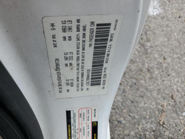 1C3EL75R94N414162 - 2004 CHRYSLER SEBRING GT WHITE photo 10