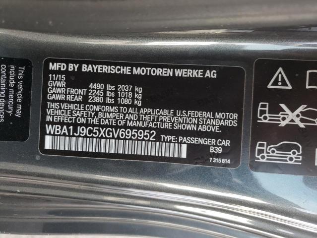 WBA1J9C5XGV695952 - 2016 BMW M235XI GRAY photo 10