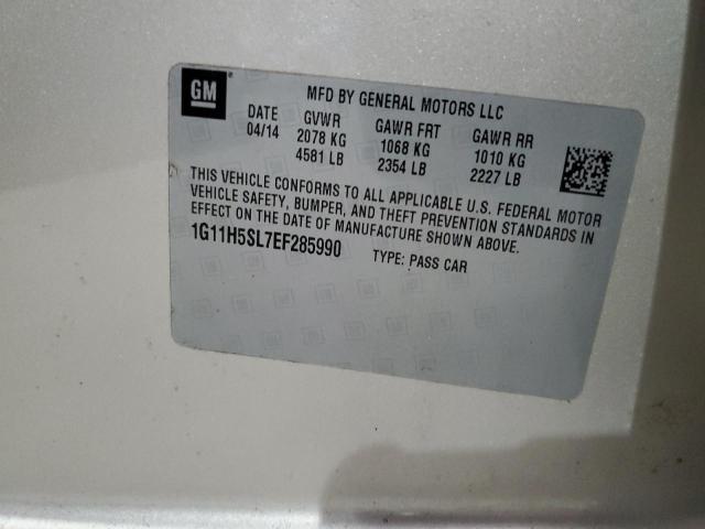 1G11H5SL7EF285990 - 2014 CHEVROLET MALIBU LTZ ოქროსფერი ფოტო 10