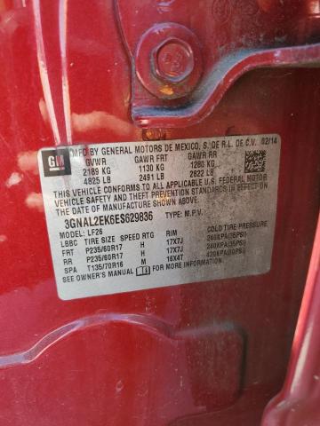 3GNAL2EK6ES629836 - 2014 CHEVROLET CAPTIVA LS მუქწითელი ფოტო 10