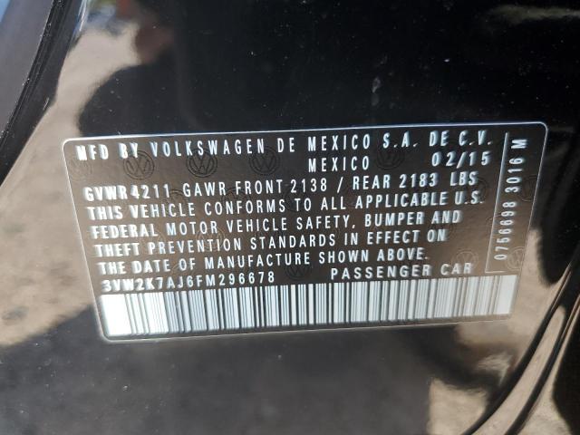 3VW2K7AJ6FM296678 - 2015 VOLKSWAGEN JETTA BASE 黑色 照片 10
