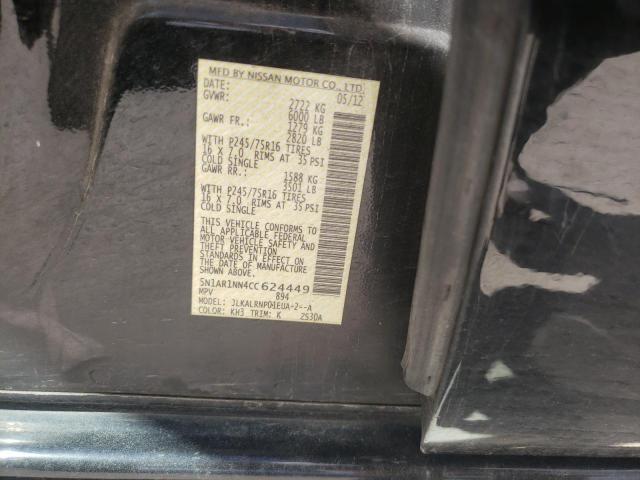 5N1AR1NN4CC624449 - 2012 NISSAN PATHFINDER S  photo 10