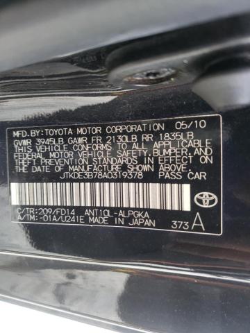 JTKDE3B78A0319378 - 2010 TOYOTA SCION TC 黑色 照片 10