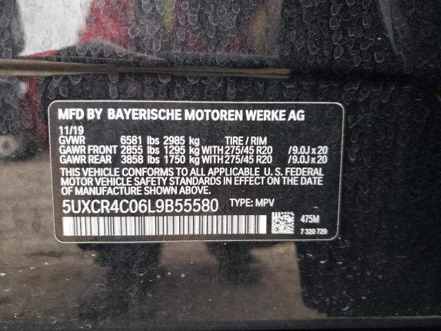 5UXCR4C06L9B55580 - 2020 BMW X5 SDRIVE BLACK photo 10