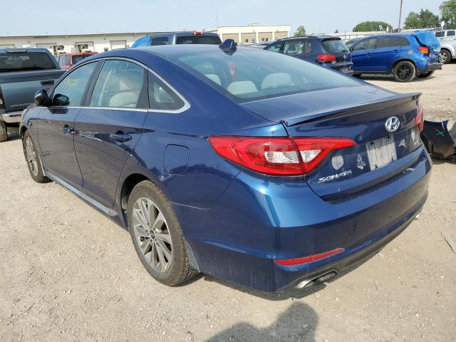 5NPE34AF4GH392064 - 2016 HYUNDAI SONATA SPO BLUE photo 3