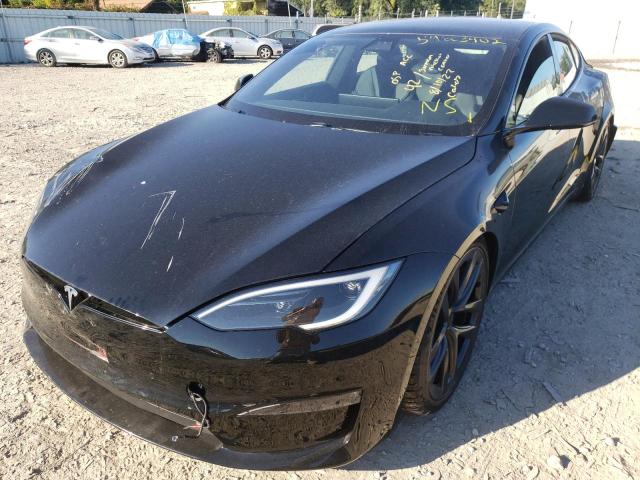 5YJSA1E52NF477036 - 2022 TESLA MODEL S Սև լուսանկար 2