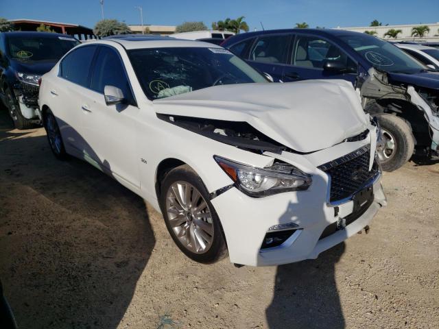 JN1EV7AP9KM512575 - 2019 INFINITI Q50 LUXE WHITE photo 1