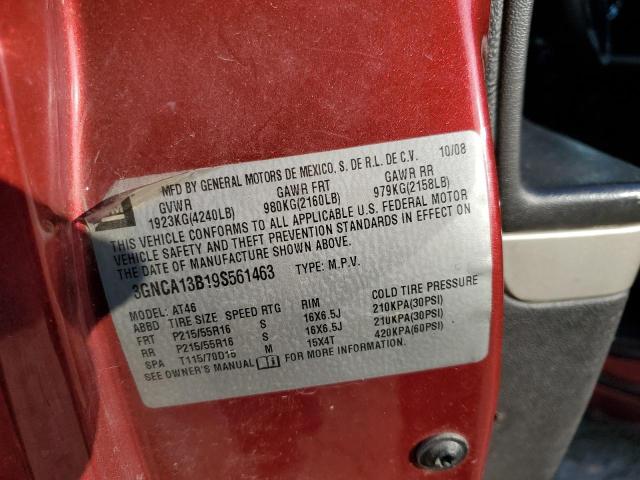 3GNCA13B19S561463 - 2009 CHEVROLET HHR LS 栗色 照片 10