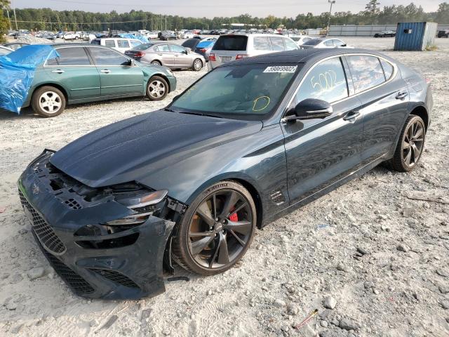 KMTG54TE7NU094331 - 2022 GENESIS G70 BASE BLUE photo 2